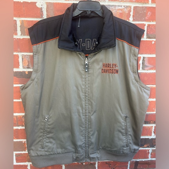 2011 Harley Davidson Full Zip Reversible Jacket w/ Removable Sleeves/Vest 2XL - Picture 14 of 15